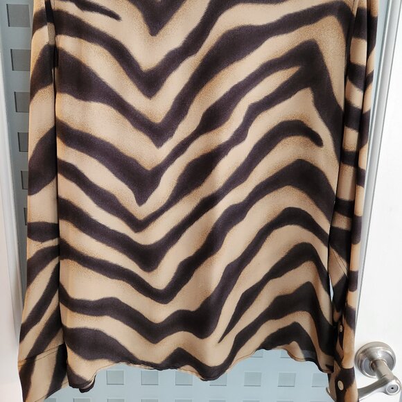 Ralph Lauren Zebra Print Button Down Shirt - Black and Tan - Picture 5 of 6